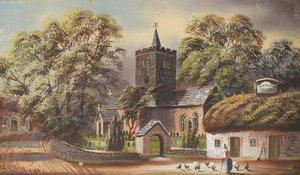 Llanbadarn Church And The 'black Lion' — Alfred Worthington