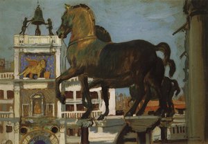 Horses Of St. Mark. Venice — Boris Mikhailovich Kustodiev