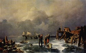 Ufer des zugefrorenen Meeres (Winterlandschaft)