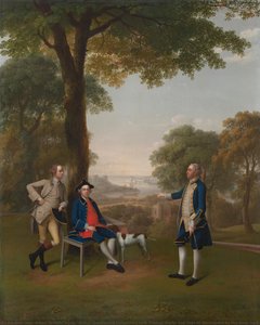 Arthur Holdsworth Conversing With Thomas Taylor And Captain Stancombe By The River Dart — Arthur William Devis
