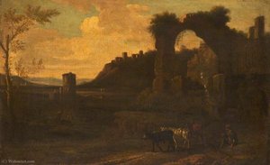 Italianate Landscape With Drovers — Willem Romeijn