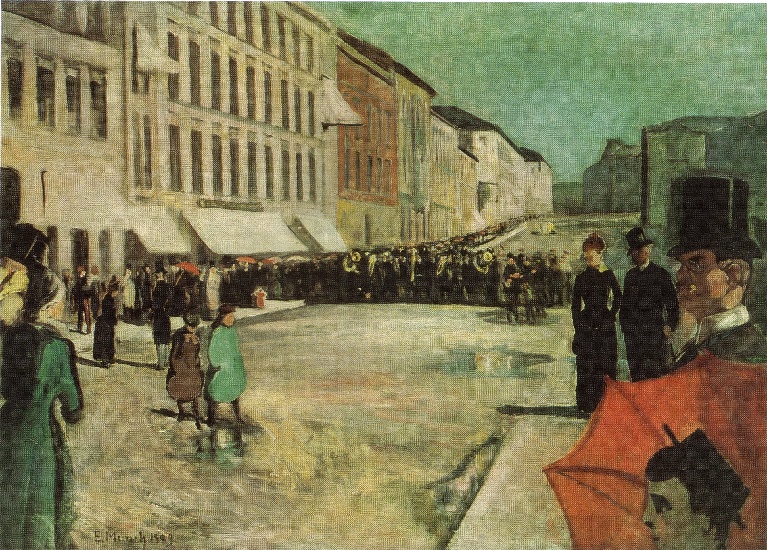 Militärmusik Auf Der Straße Karl Johan In Oslo — Edvard Munch