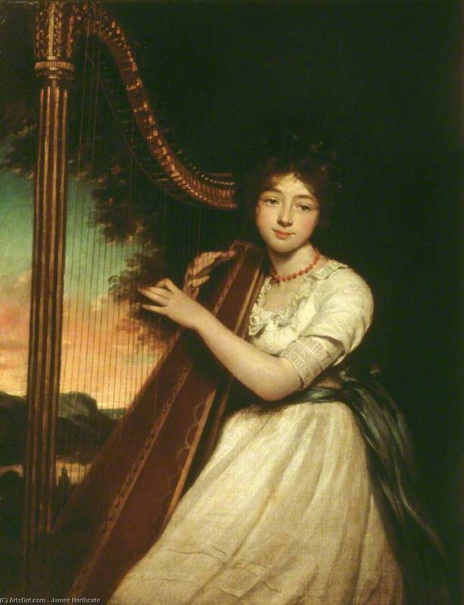 A Young Lady Playing The Harp — James Northcote