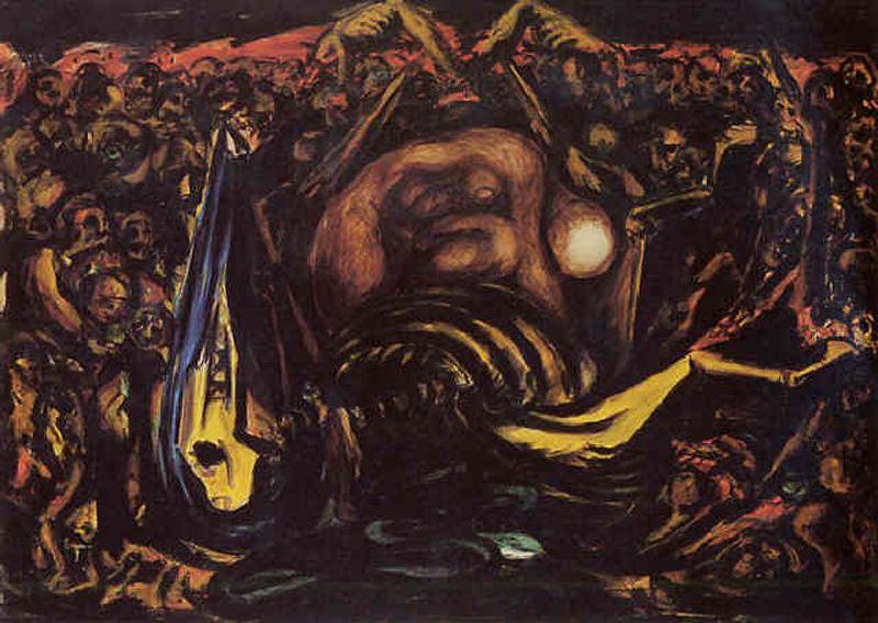 Bald Woman With Skeleton — Paul Jackson Pollock