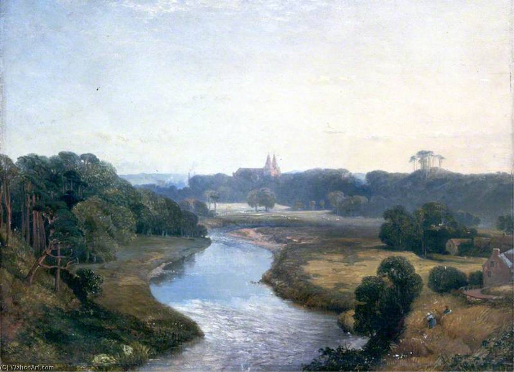 View Of St Machar's From The River Don, Aberdeen — James Cassie