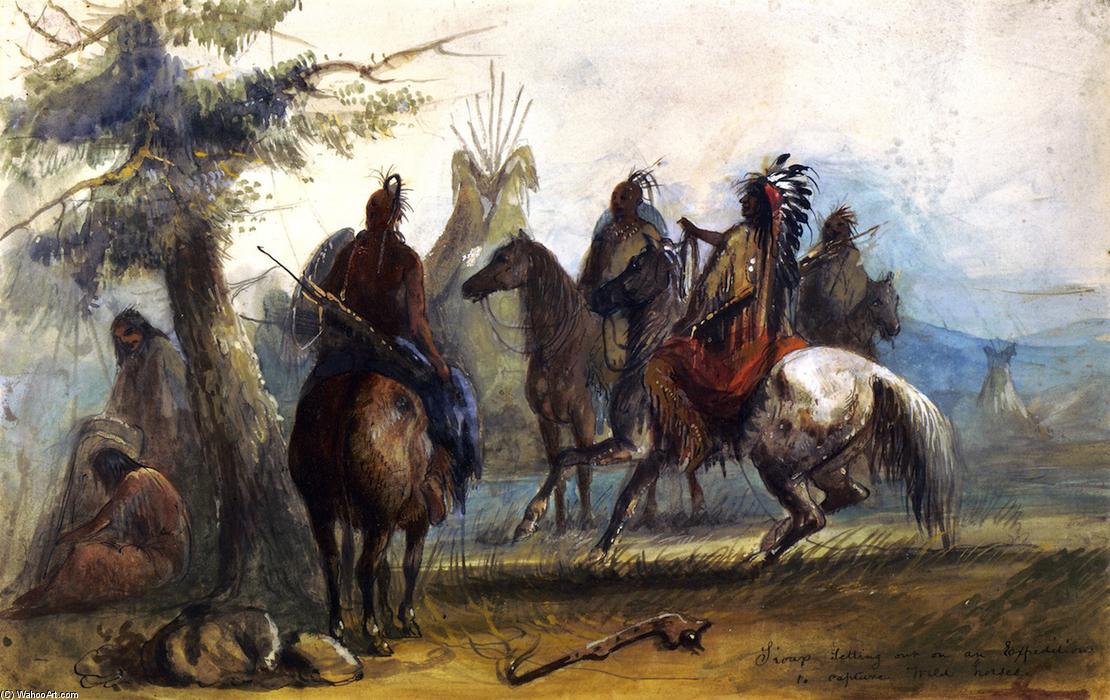 Sioux Setting Out On An Expedition To Capture Wild Horses — Alfred Jacob Miller
