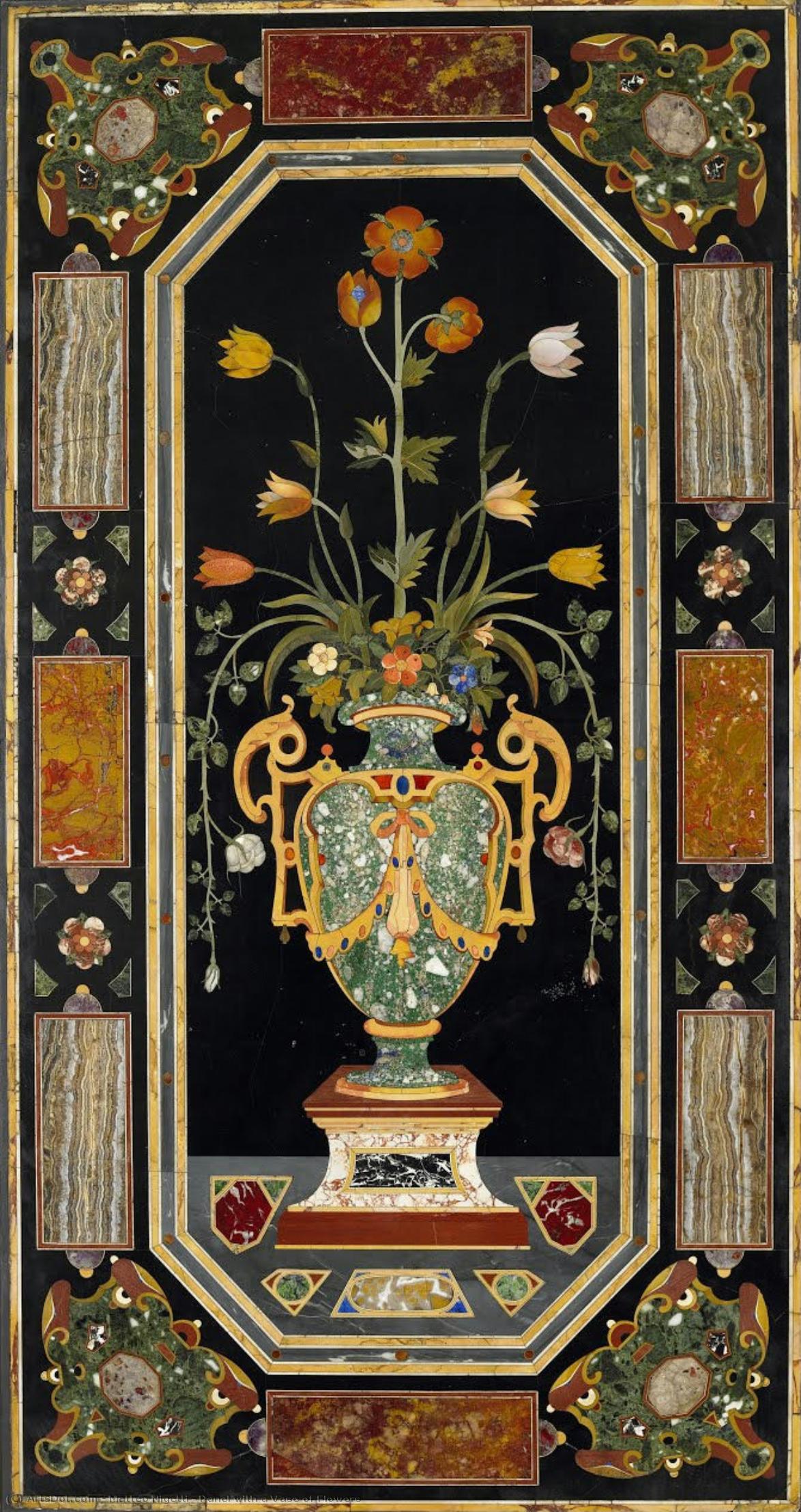Panel With A Vase Of Flowers — Matteo Nigetti