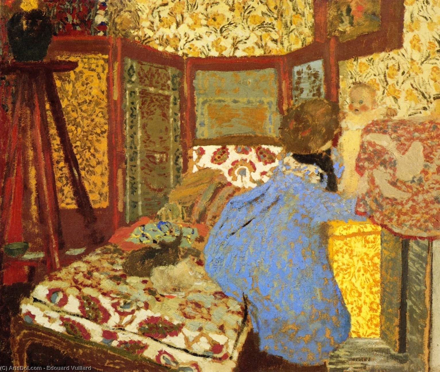 Woman In Blue With Child — Jean-édouard Vuillard
