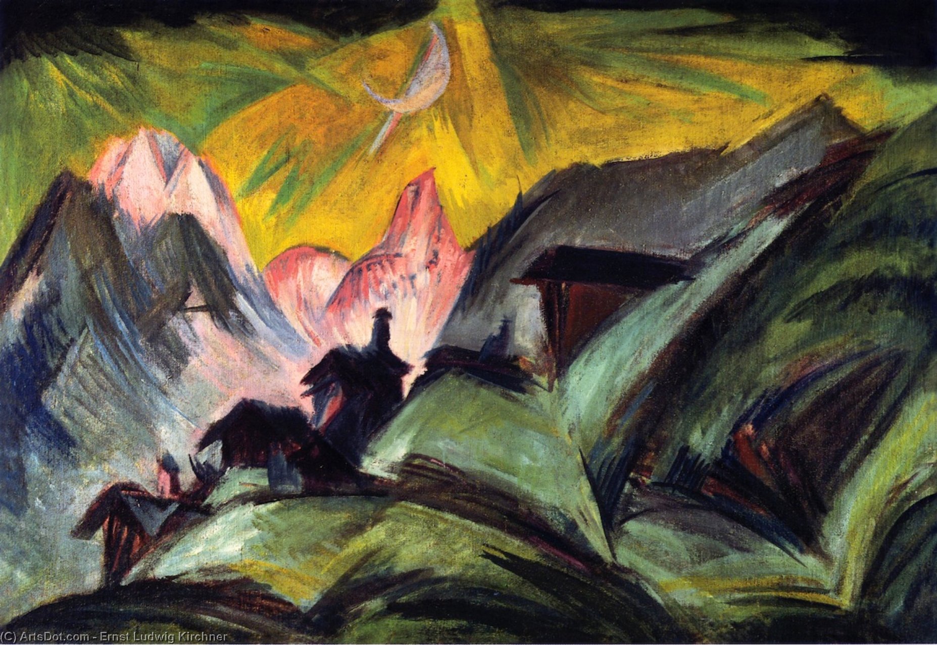 Stafelalp Bei Mondschein — Ernst Ludwig Kirchner