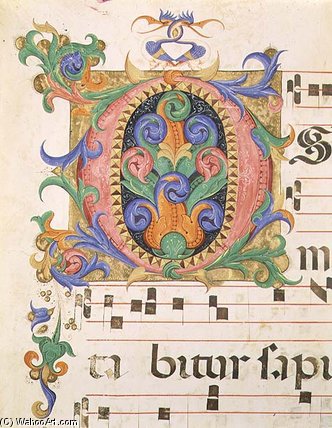 Initial 'o' Decorated With Foliage — Matteo Di Filippo Torelli