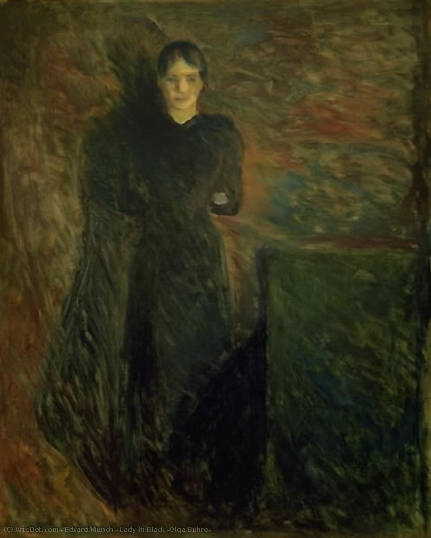 Lady In Black (olga Buhre) — Edvard Munch