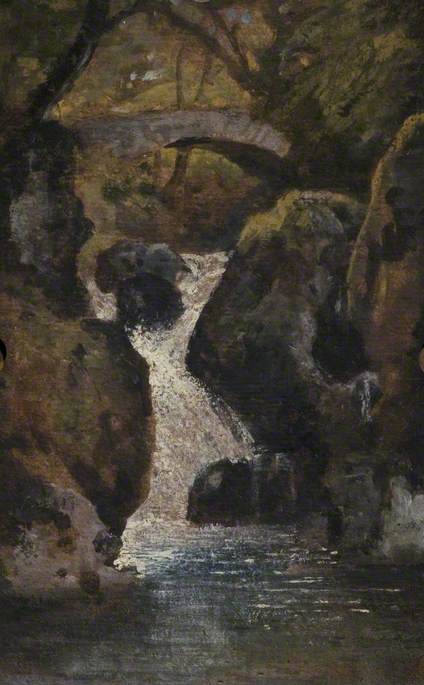 Landscape With A Waterfall (verso) — George Howland Beaumont