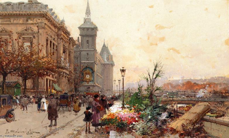 Quai De L'horloge, Paris — Eugène Galien Laloue