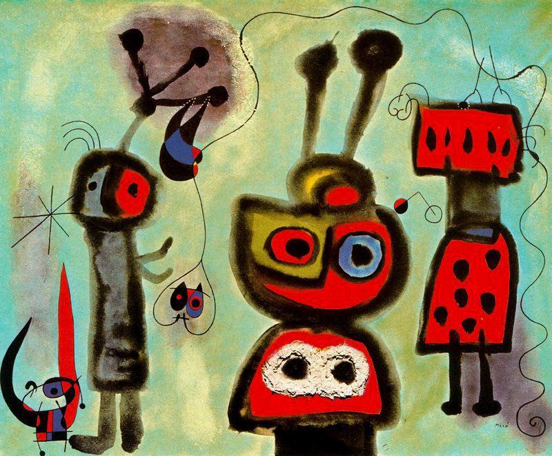 El Pájaro Mirando Tranquilamente Las Alas En Llamas — Joan Miró