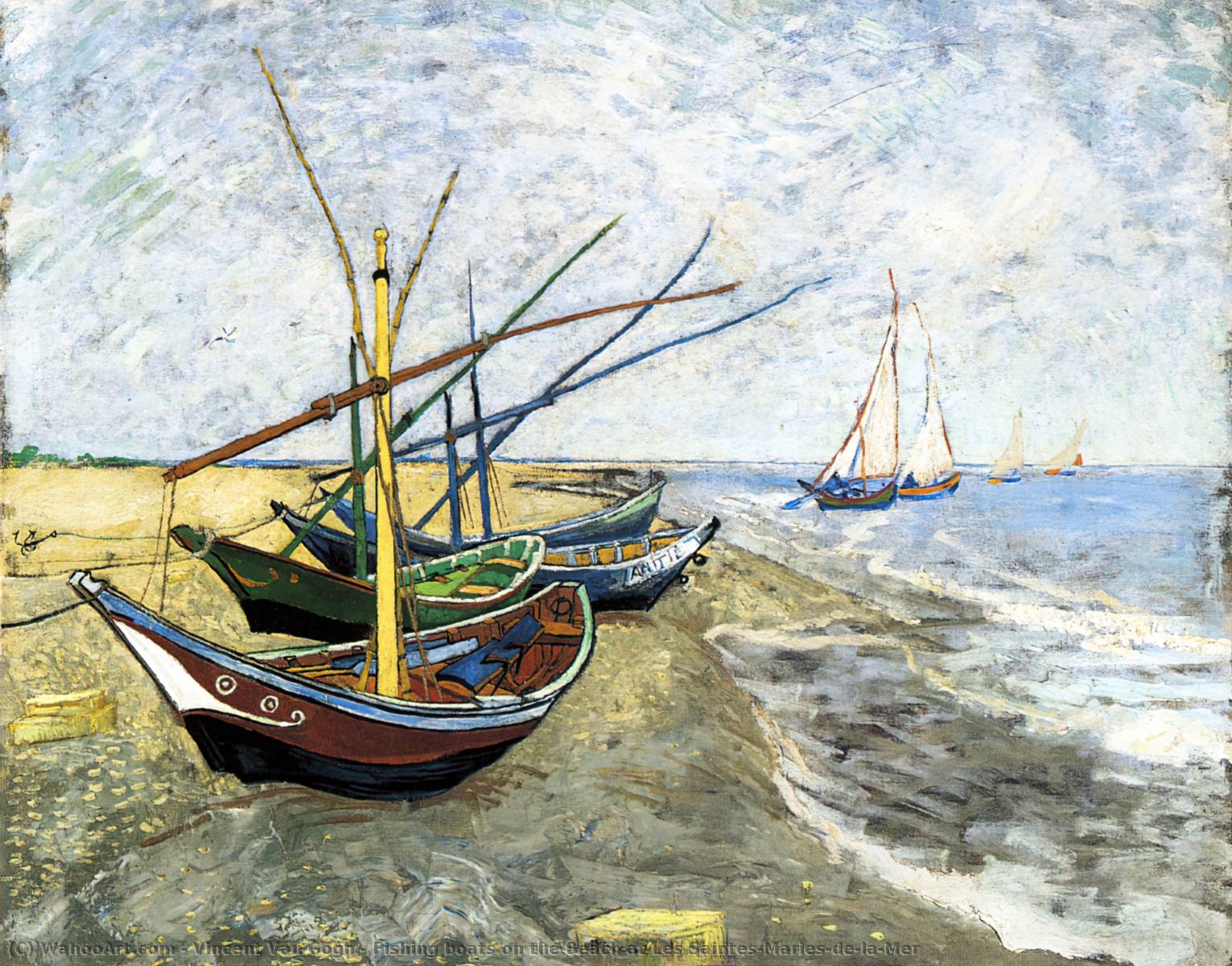 Fishing Boats On The Beach At Les Saintes-maries-de-la-mer — Vincent Willem Van Gogh