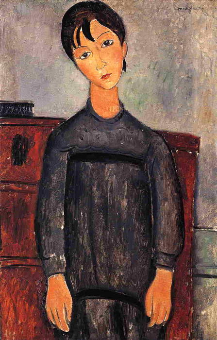 Little Girl In Black Apron — Amedeo Clemente Modigliani