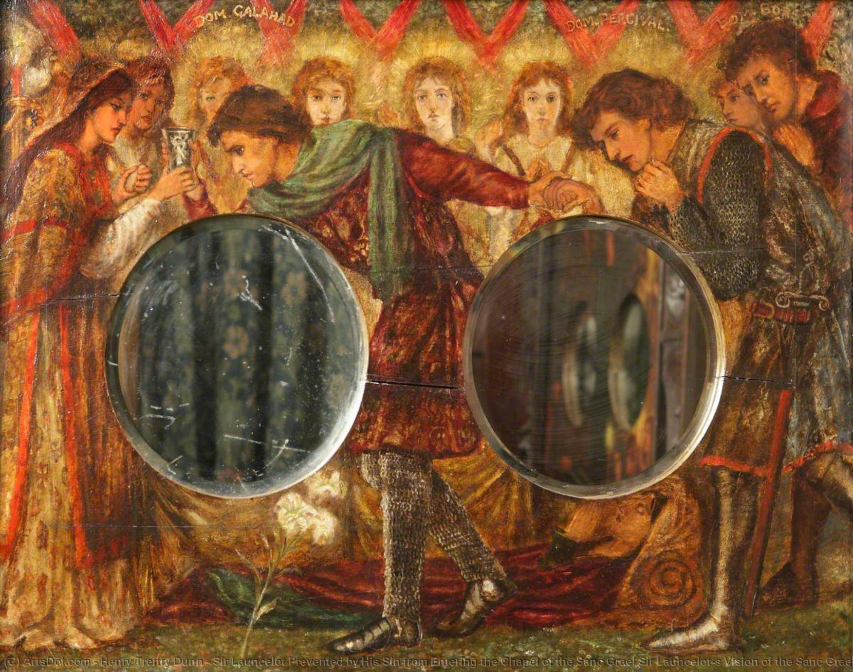 Sir Launcelot Prevented By His Sin From Entering The Chapel Of The Sanc Grael Sir Launcelot's Vision Of The Sanc Grael — Henry Treffry Dunn