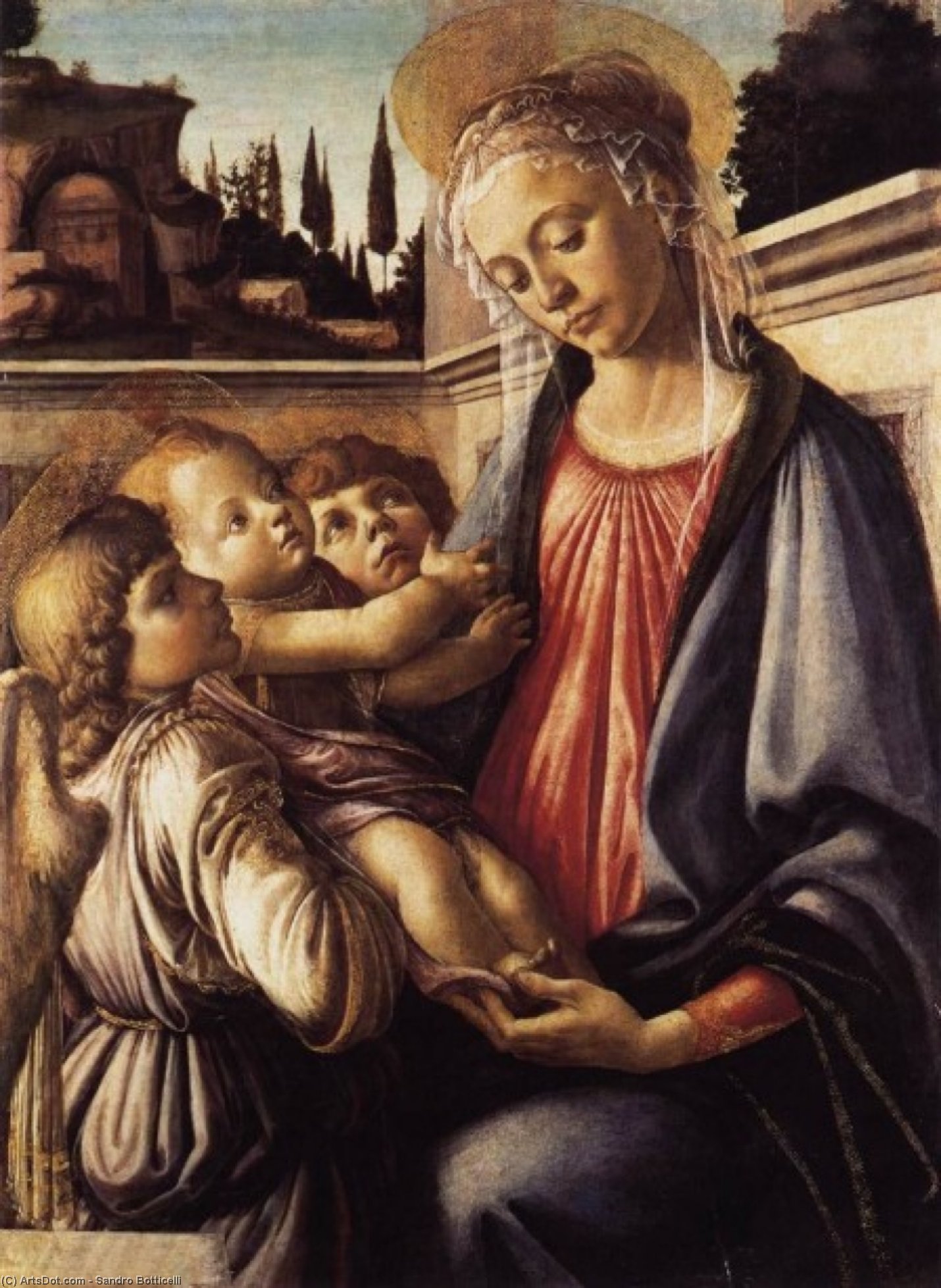 Madonna And Child And Two Angels — Sandro Botticelli