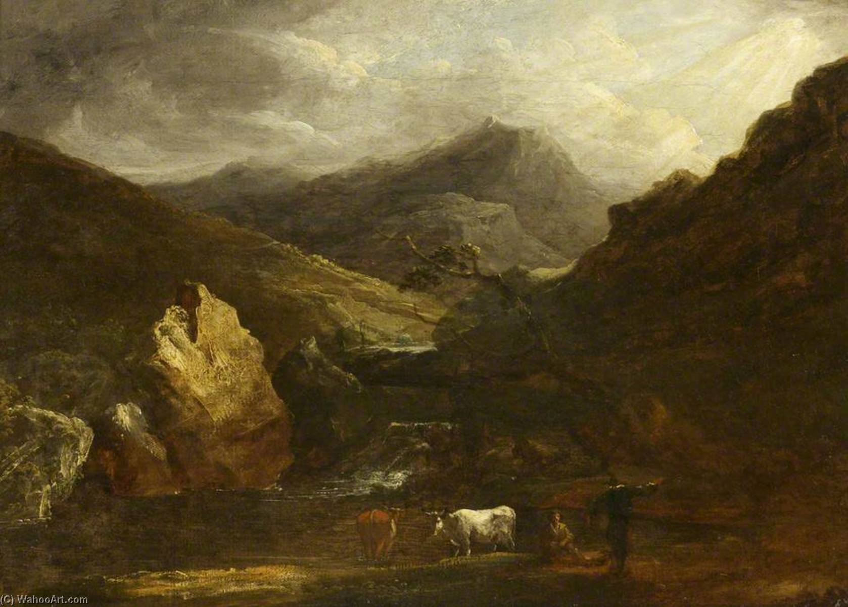 Mountain Landscape With View Of Snowdon — Benjamin Barker Ii