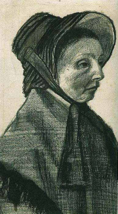 Woman With Hat, Head — Vincent Willem Van Gogh
