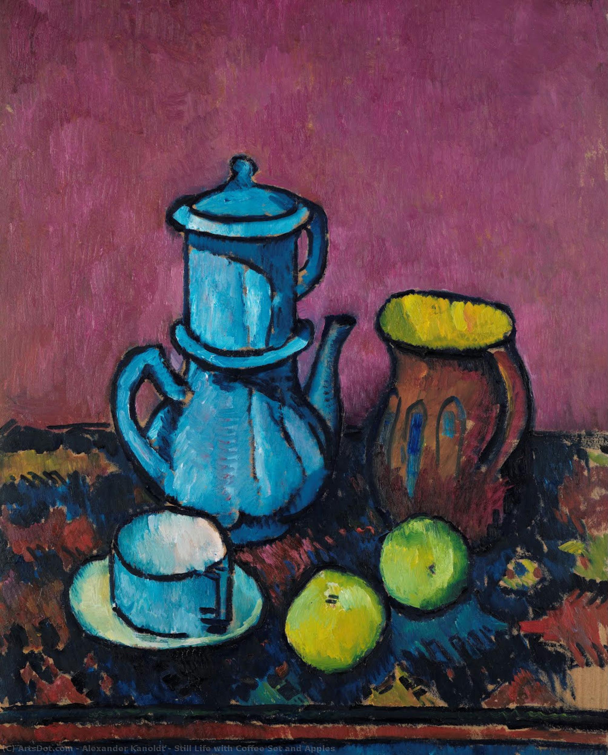 Still Life With Coffee Set And Apples — Alexander Kanoldt
