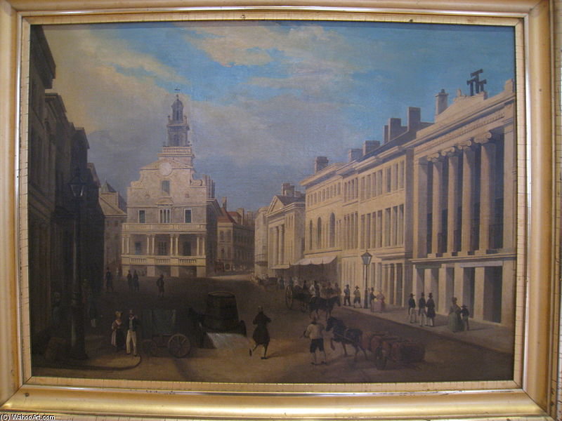 View Down State Street — William Henry Bartlett