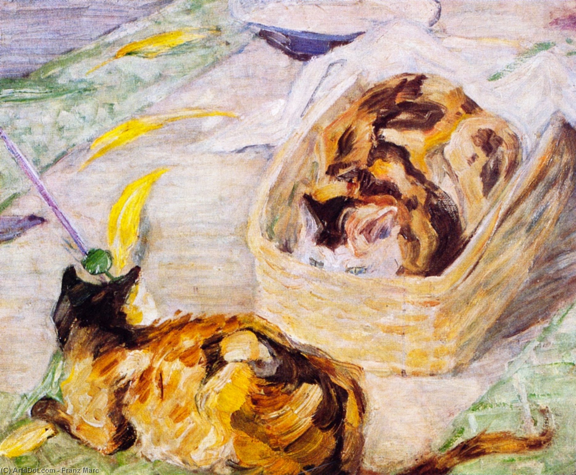 Cat Basket (also Known As Study Of Cats Iii) — Franz Marc
