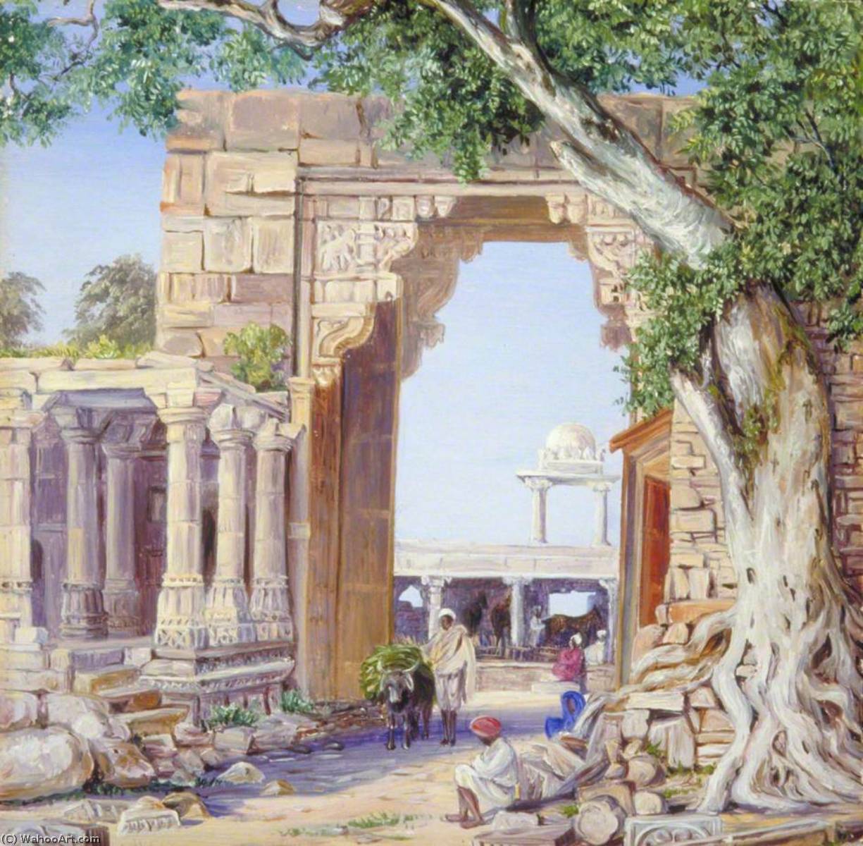 Elephant Gate And Neem Tree At Chittore, India — Marianne North