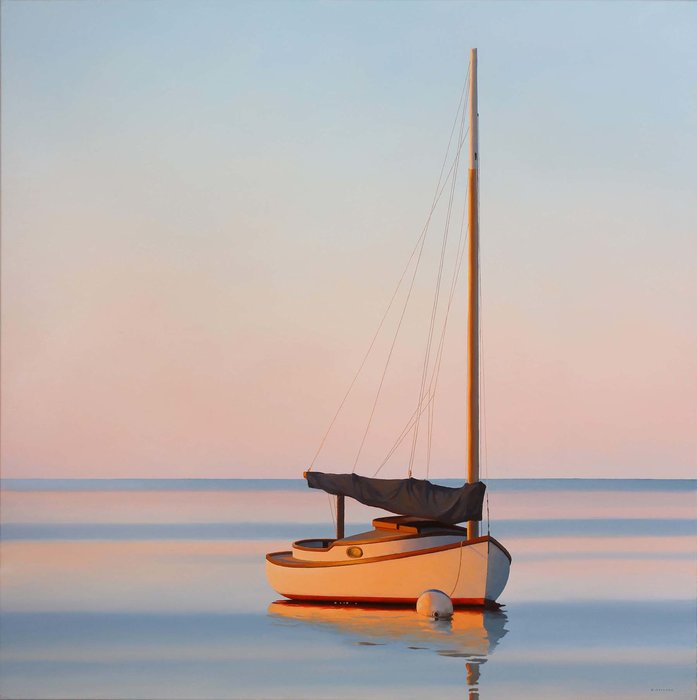 Sunset With Catboat — James Netherlands