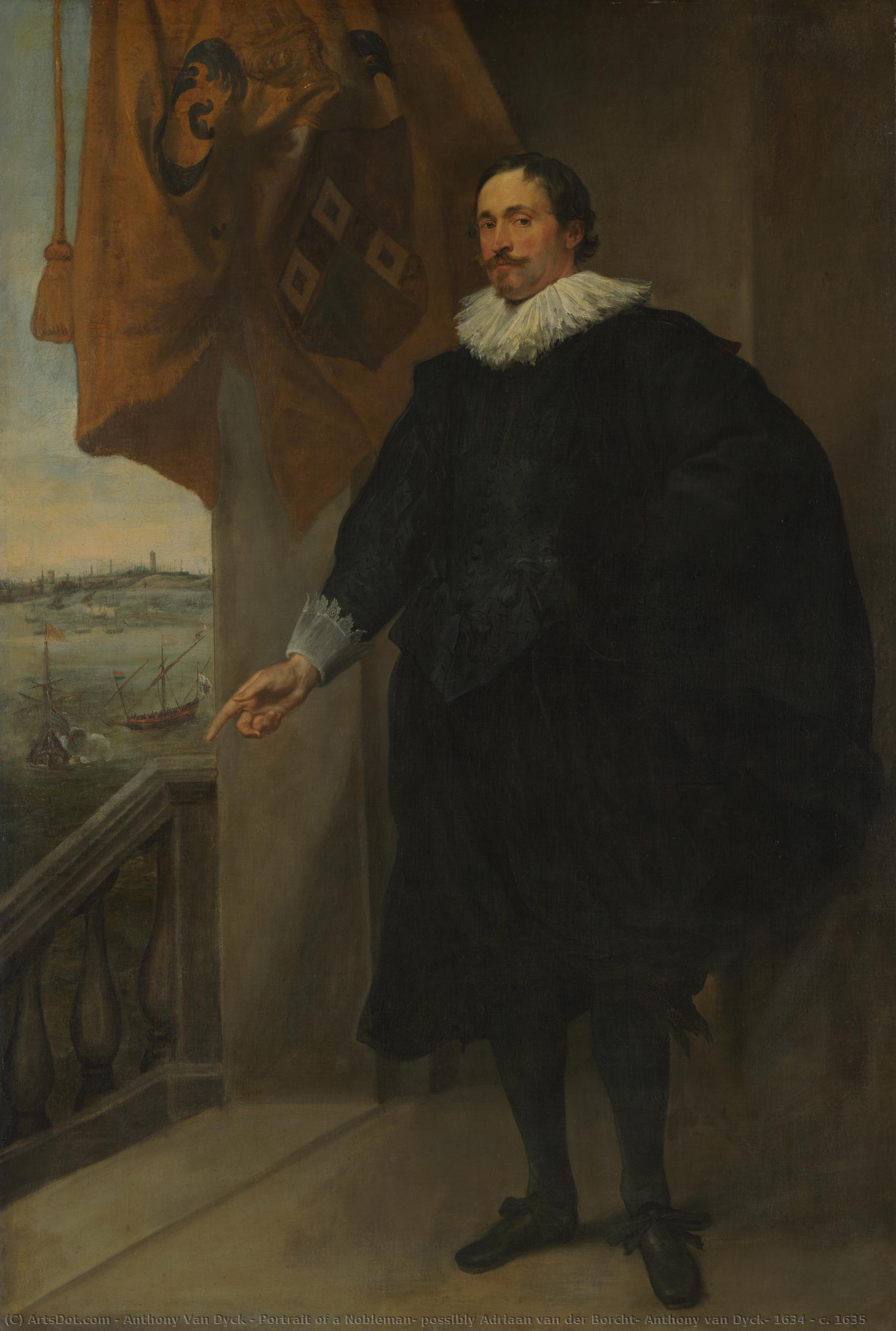 Portrait Of A Nobleman, Possibly Adriaan Van Der Borcht, Anthony Van Dyck, 1634 - C. 1635 — Sir Anthony Van Dyck
