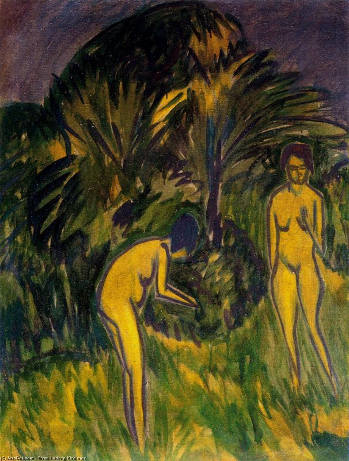 Two Naked Women Under The Trees — Ernst Ludwig Kirchner