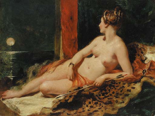 Venus Reclining, Holding An Arrow, Looking Towards A Full Moon — William Etty