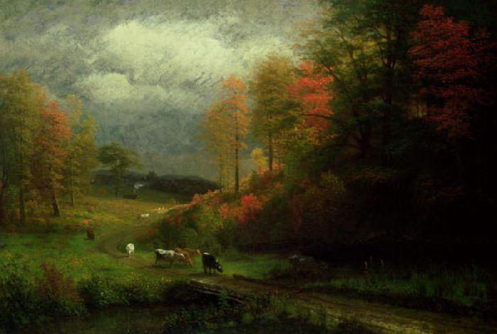Rainy Day In Autumn, Massachusetts — Albert Bierstadt