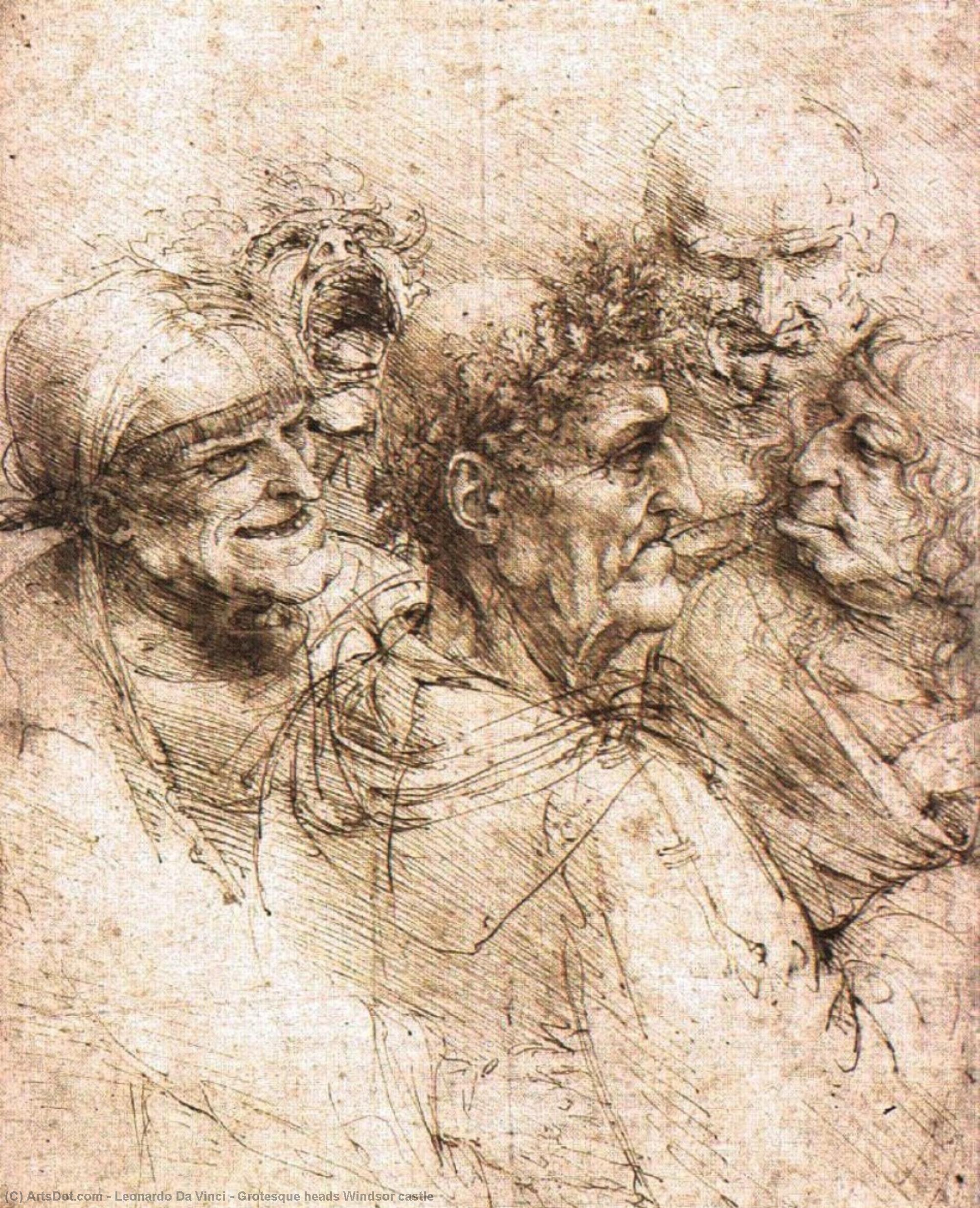 Grotesque Heads Windsor Castle — Leonardo Da Vinci