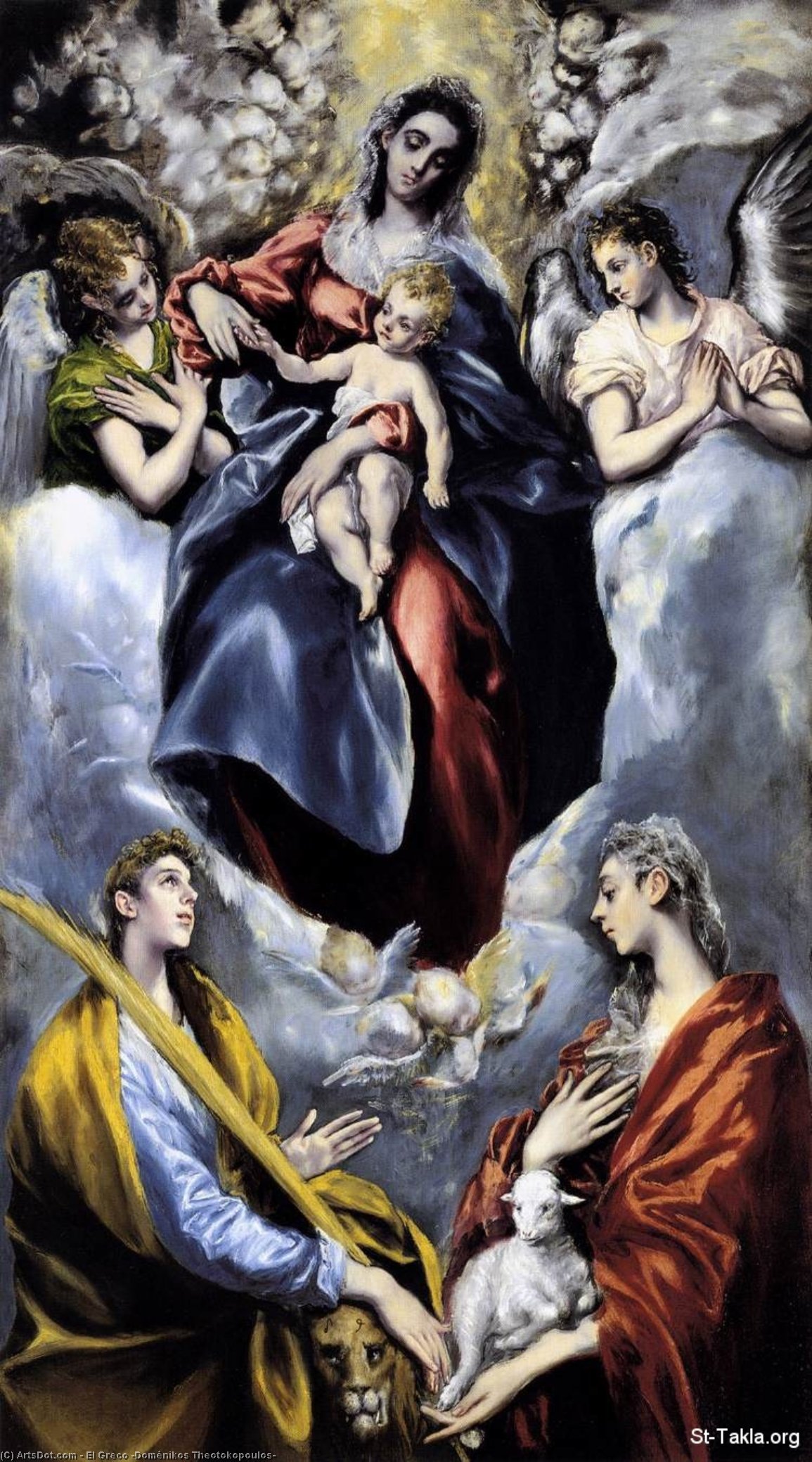 The Virgin And Child With St. Martina And St. Agnes — El Greco