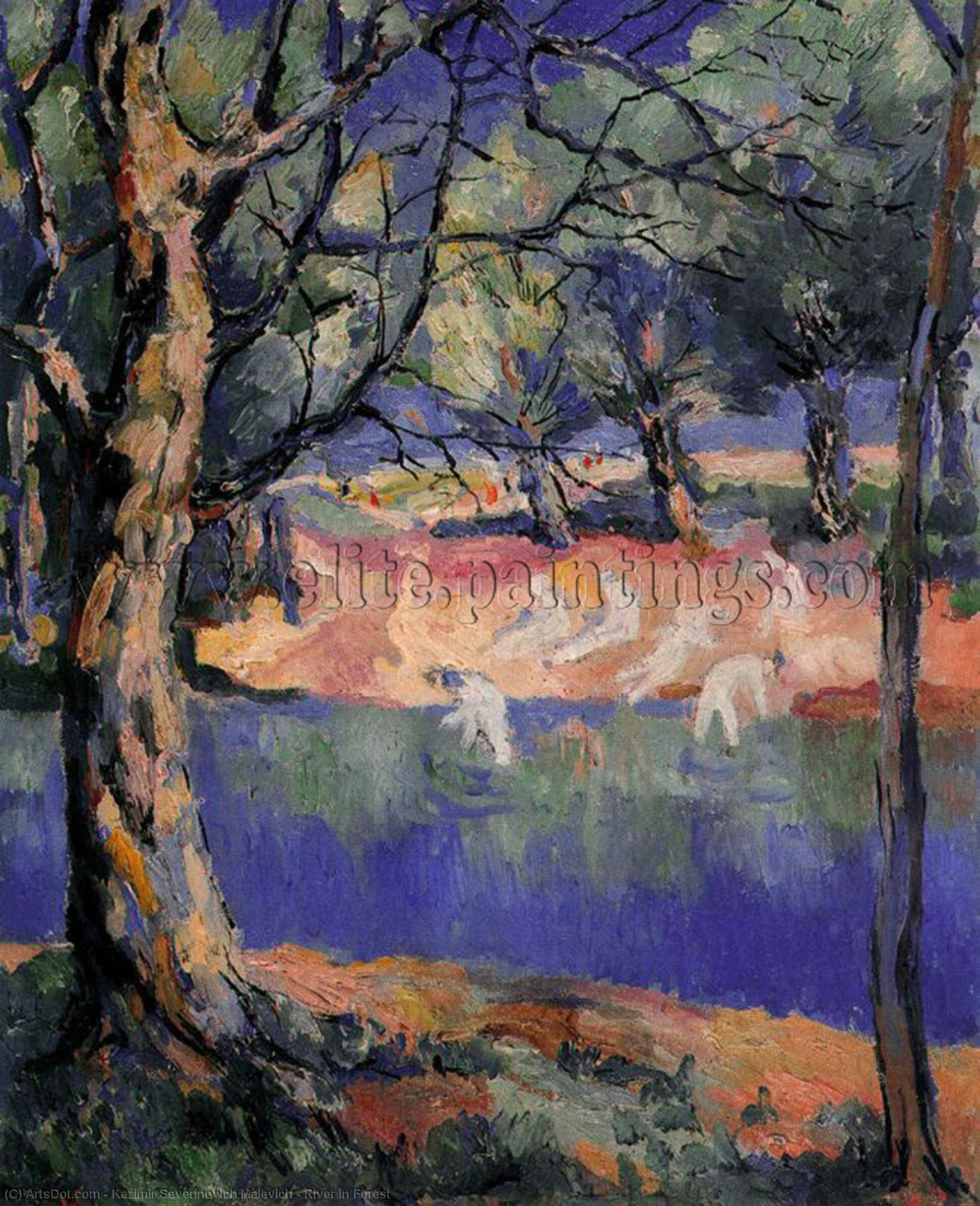 River In Forest — Kazimir Malevich