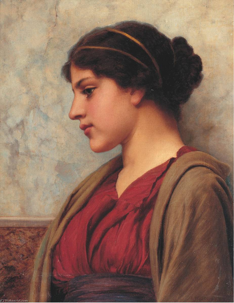 A Classical Beauty, Far Away Thoughts — R.b.a John William Godward