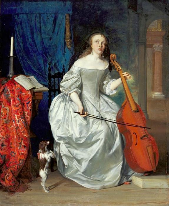 Woman Playing The Viola Da Gamba — Gabriel Metsu