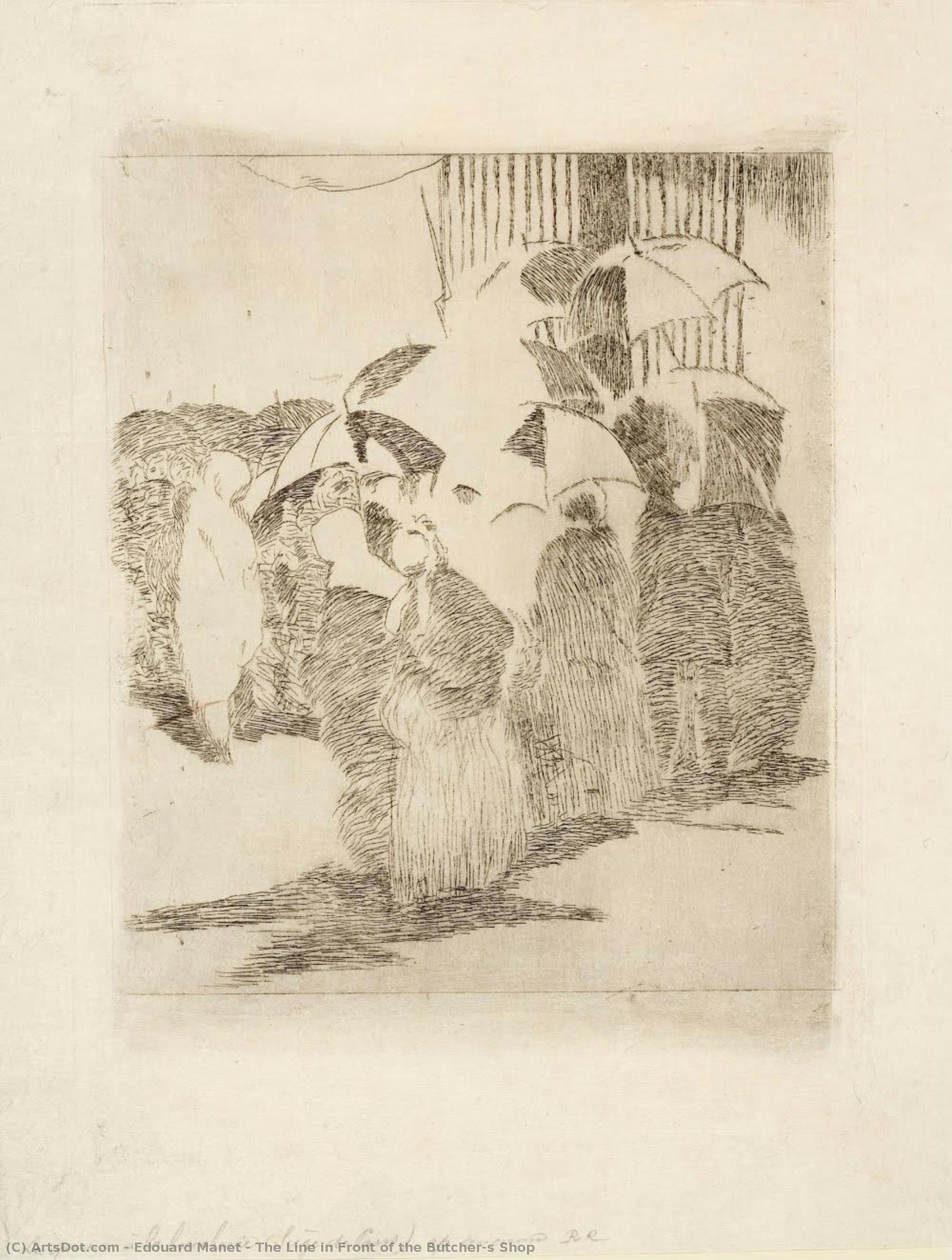 The Line In Front Of The Butcher’s Shop — Édouard Manet