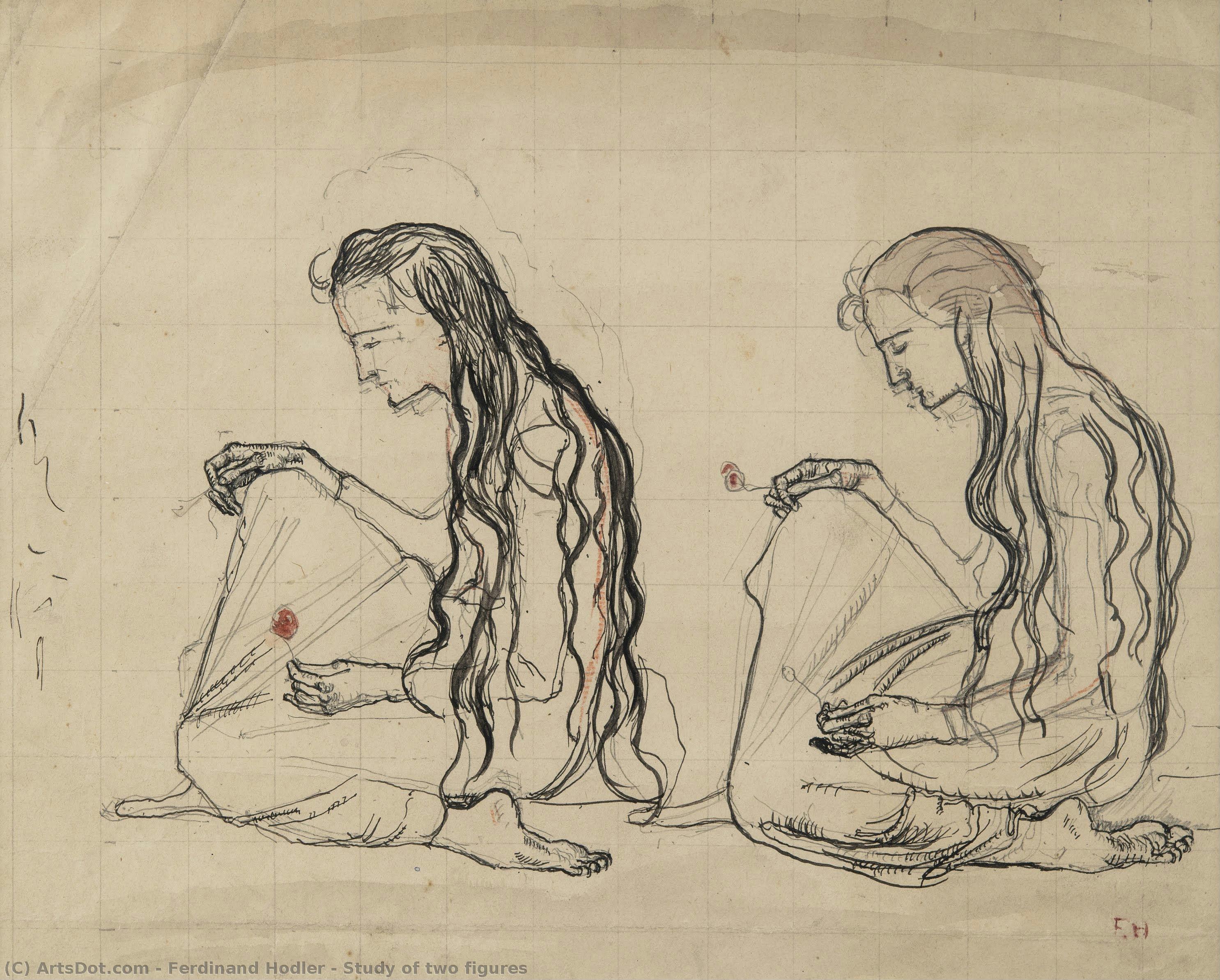 Study Of Two Figures — Ferdinand Hodler