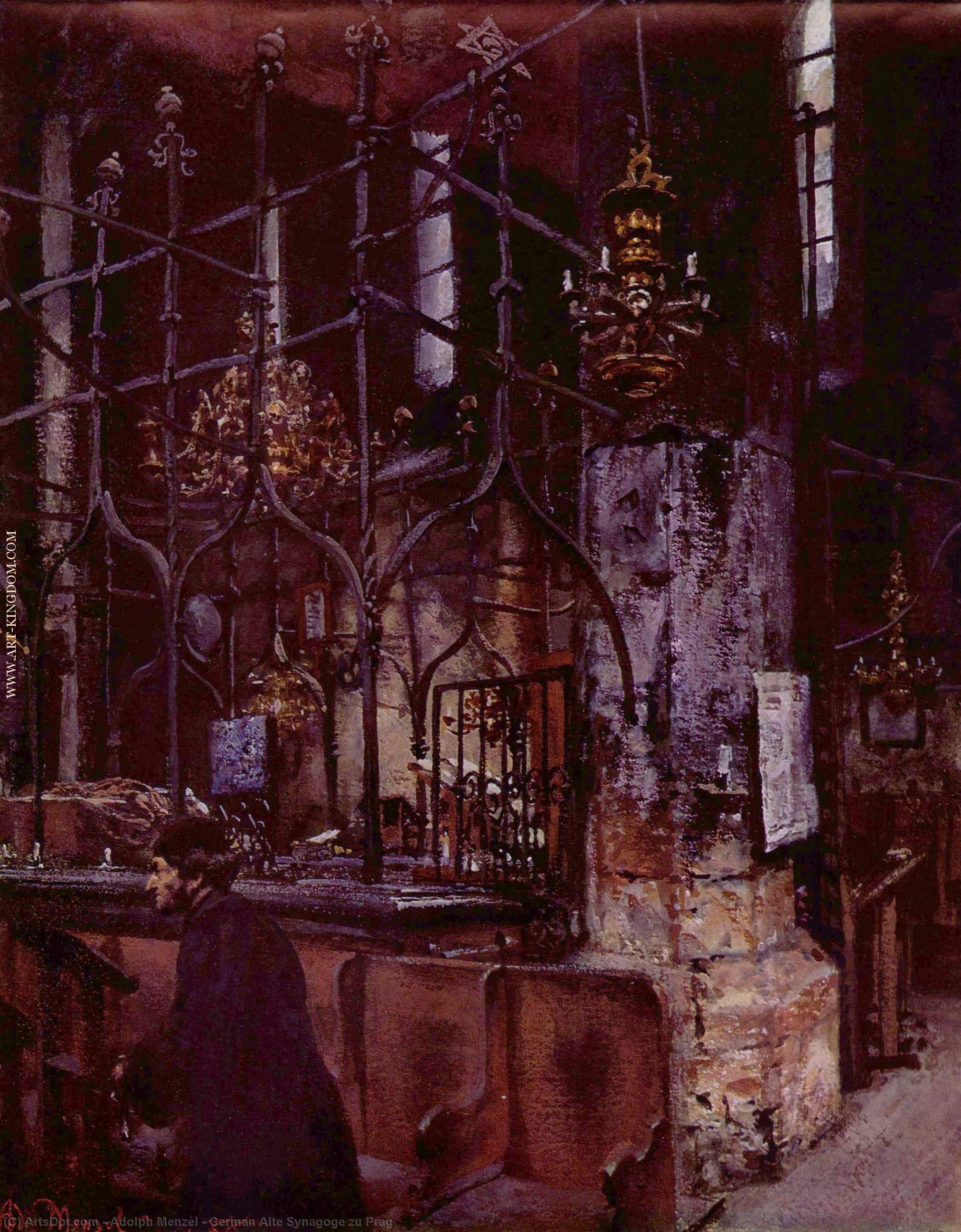 German Alte Synagoge Zu Prag — Adolph Von Menzel