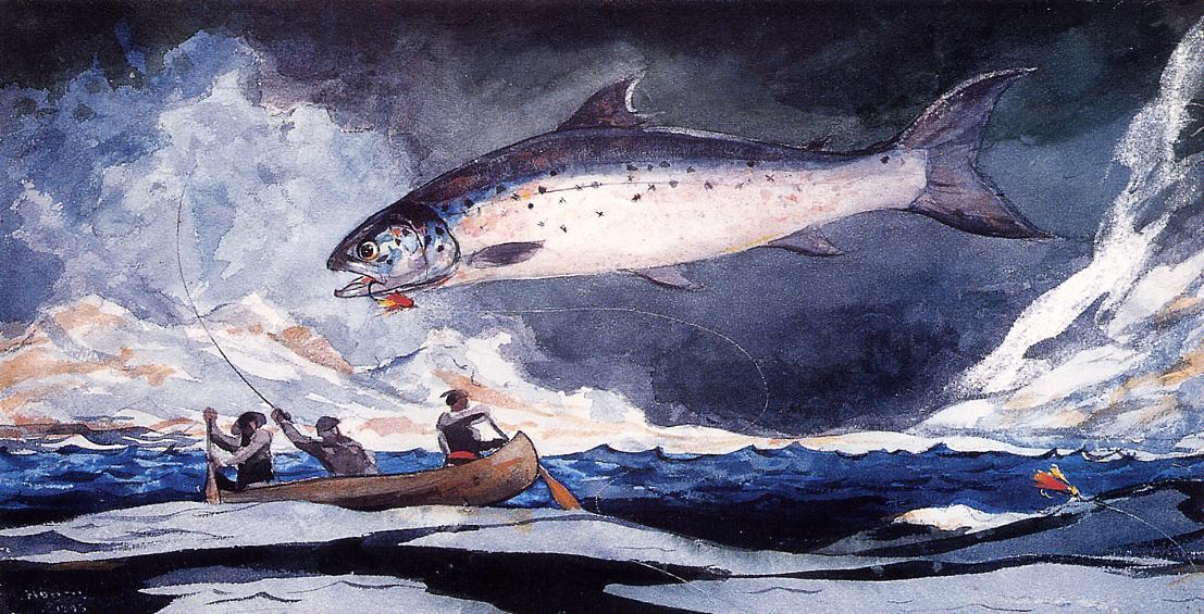 A Good Pool, Saguenay River — Winslow Homer