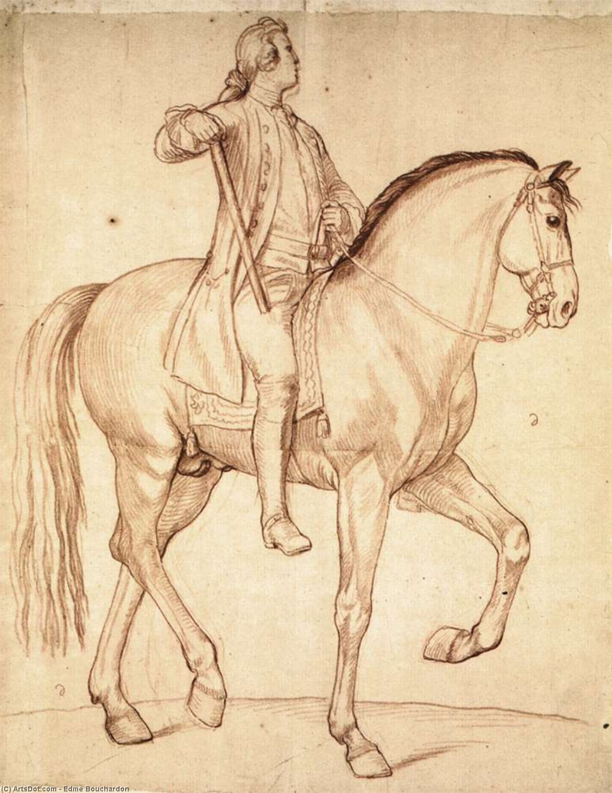 Study For The Equestrian Statue Of Louis Xv — Edmé Bouchardon
