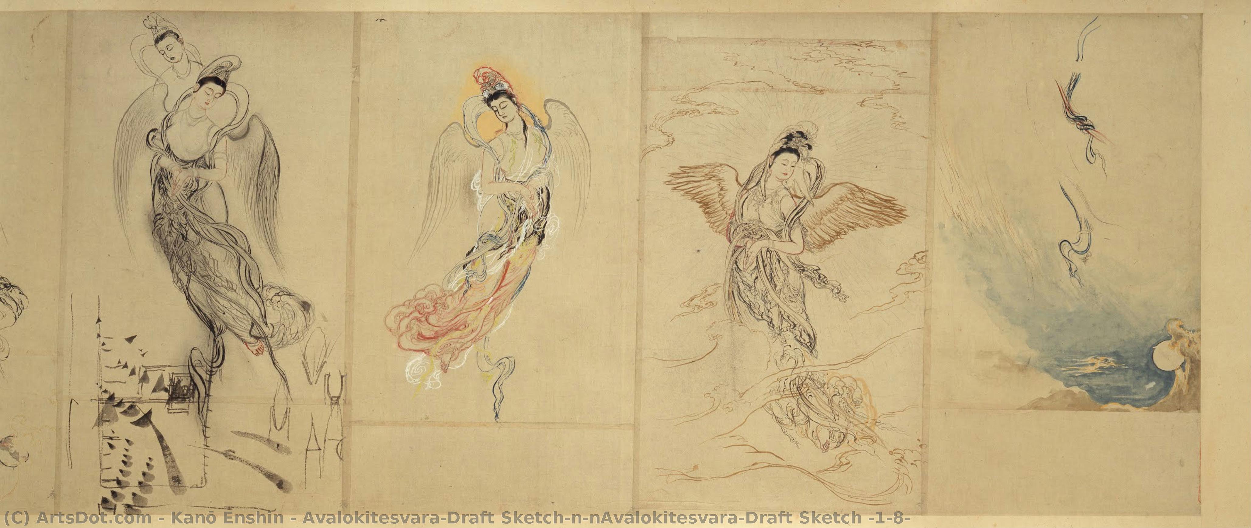 Avalokitesvara/draft Sketch\n\navalokitesvara/draft Sketch [1/8] — Kanō Enshin