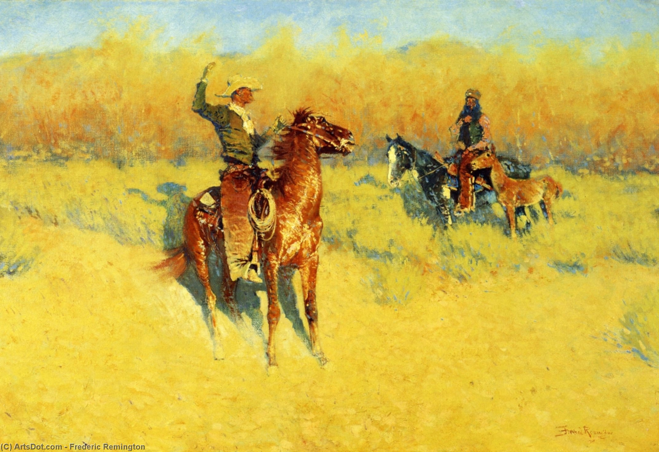 The Long-horn Cattle Sign — Frederic Remington