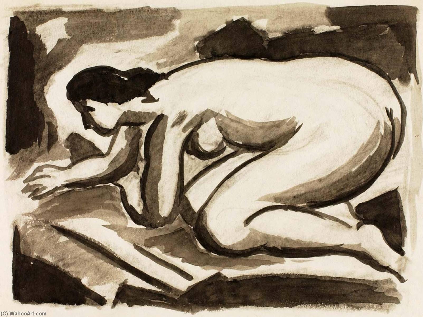 Female Nude On Hands And Knees — Carl Newman
