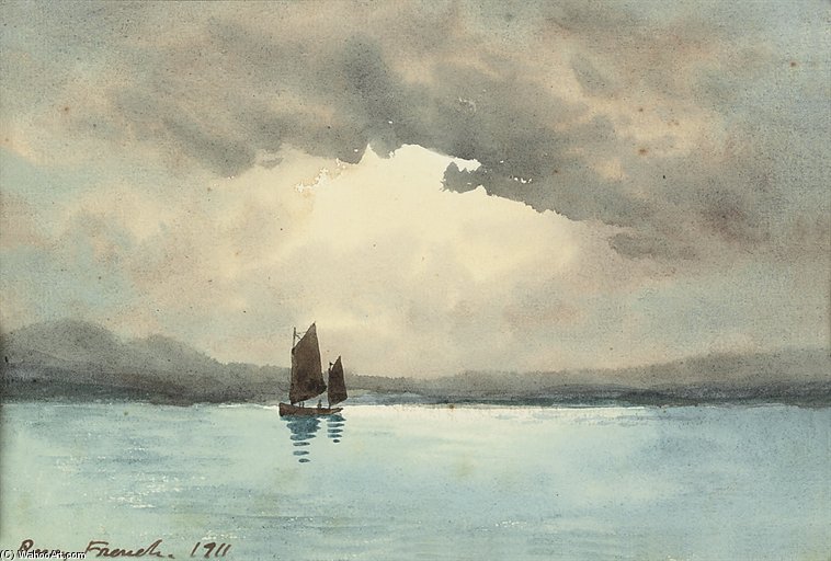 A Sailing Boat On A Lake — William Percy French