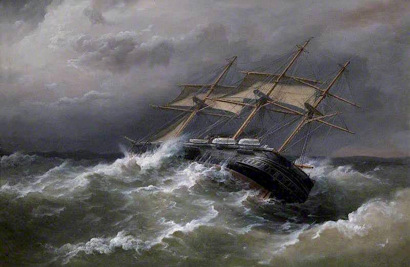 Hms Defence Off Vigo, Spain, In Heavy Sea, 7 December 1876 — Richard Brydges Beechey