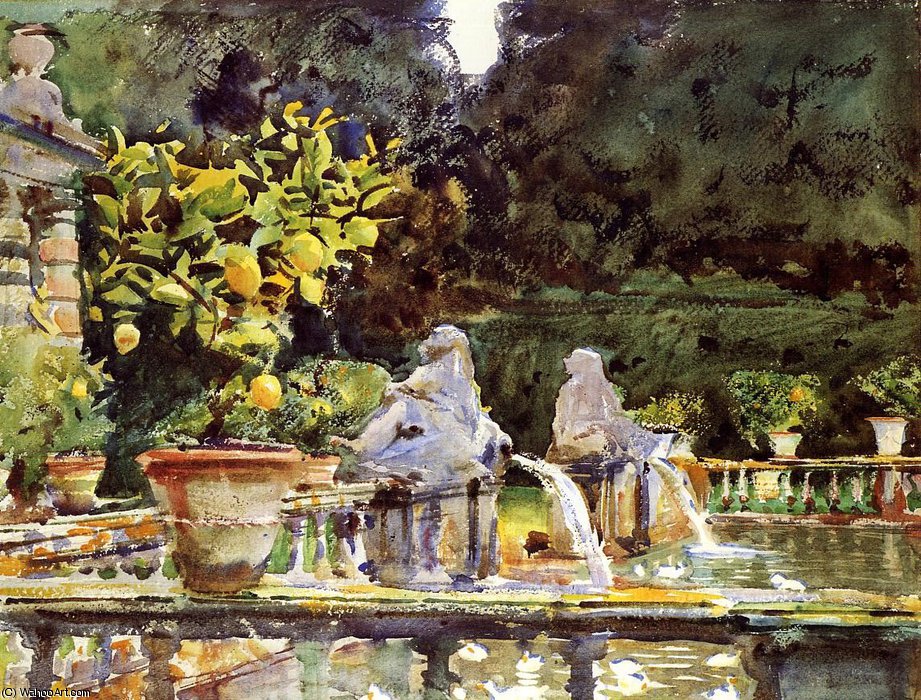 Villa Di Marlia - A Fountain — John Singer Sargent