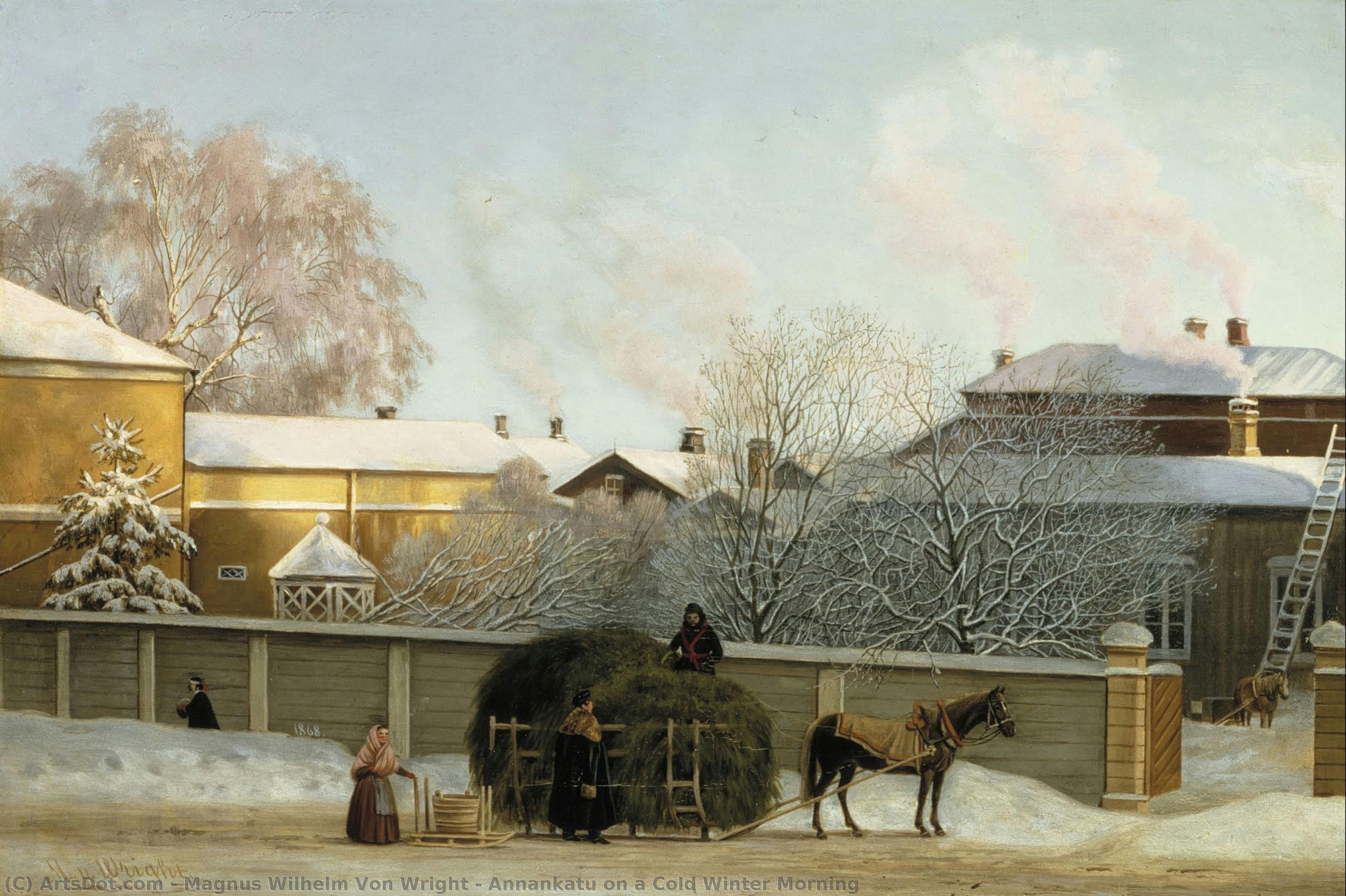 Annankatu On A Cold Winter Morning — Magnus Wilhelm Von Wright